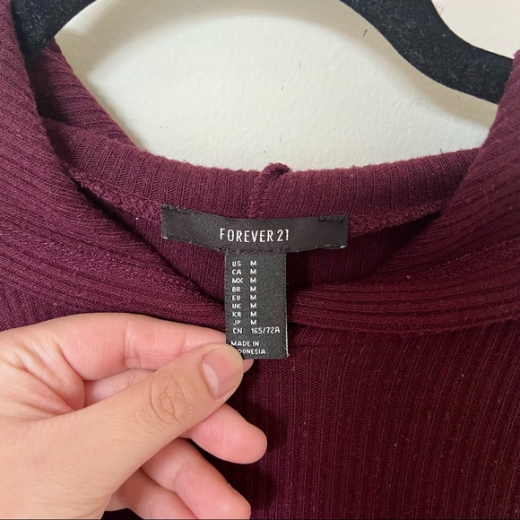 Forever 21 Long Sleeve Ribbed Crop Hoodie - Picture 4 of 8